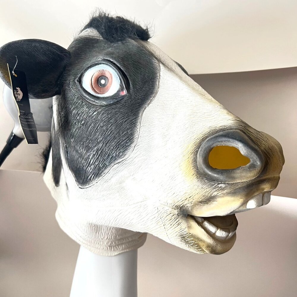 Cow Full Face Latex Mask Animal Mask Halloween Cosplay Funny Mask